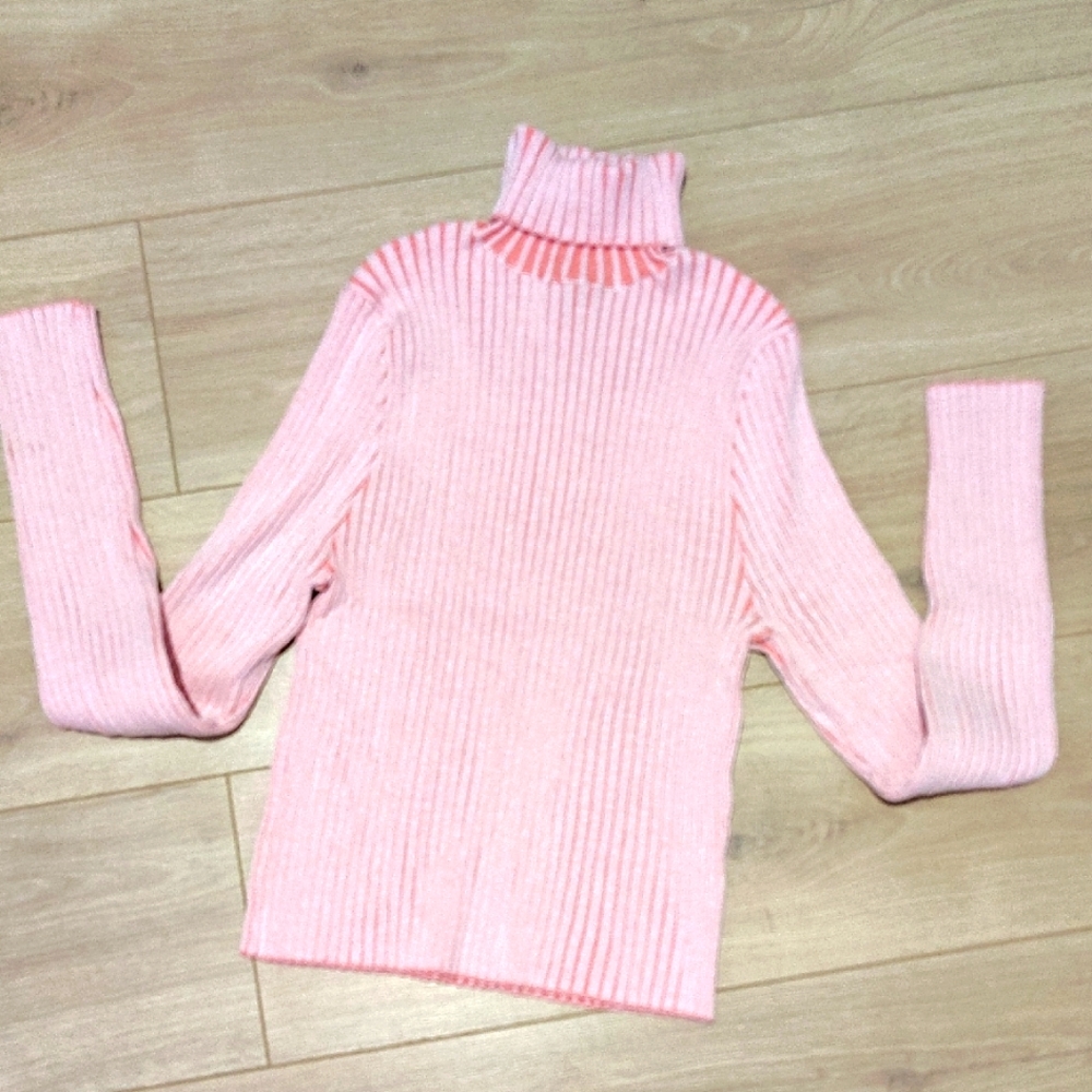 Forever 21 Pink Ribbed Turtleneck Sweater,  Plus Size 2X,  Plus Size Sweater - Picture 3 of 7